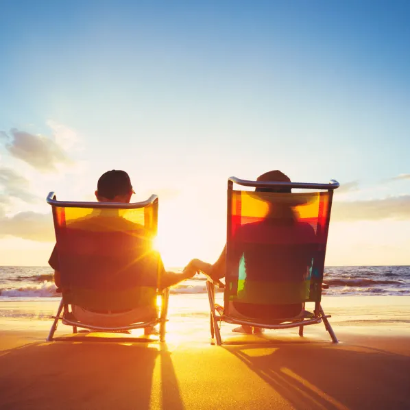 seniors on beach chair