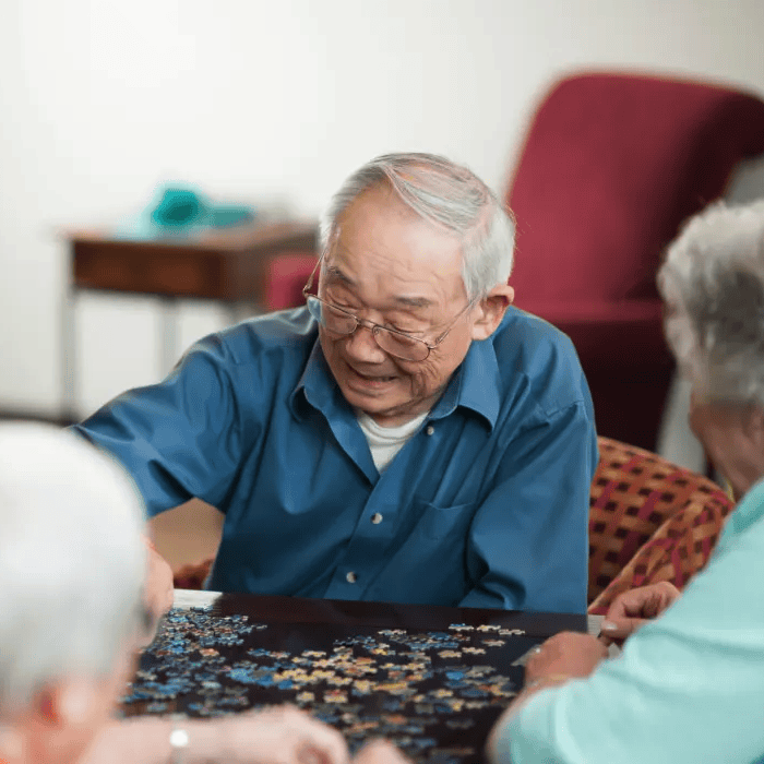 senior man with puzzle