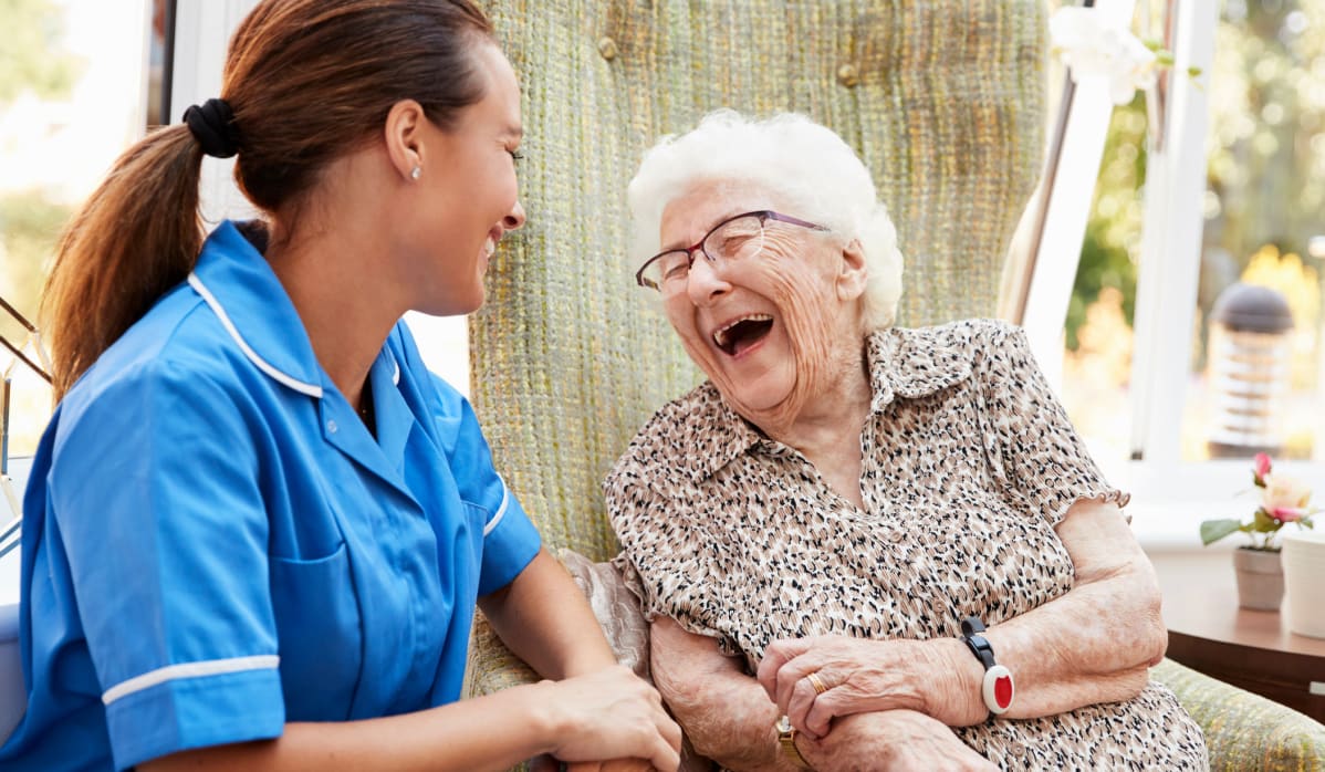 senior woman laughing